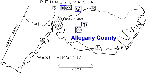 Allegany County cave index map