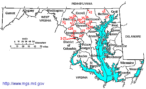 gold occurences in Maryland